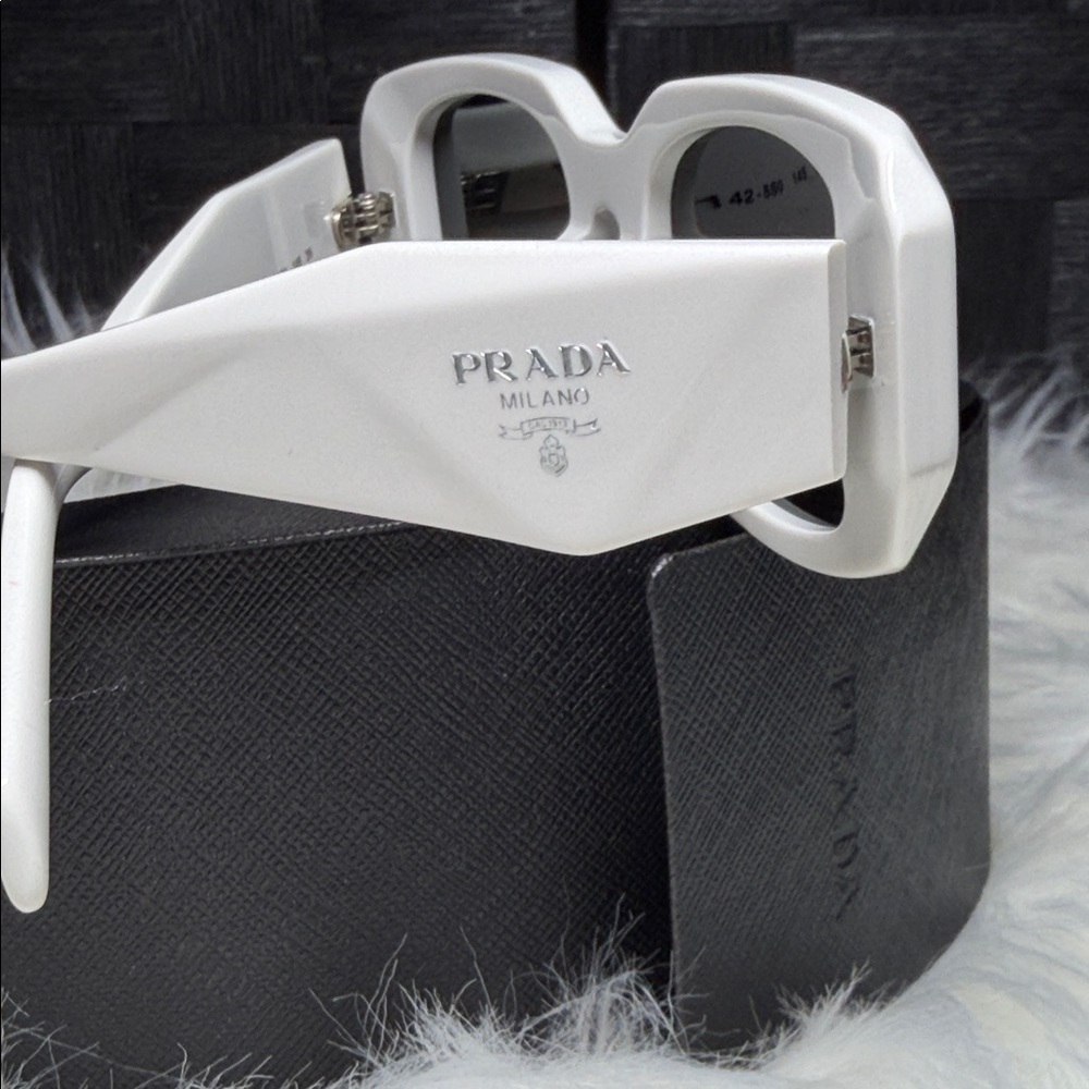 Prada Ivory Sunglasses with Black Lenses - Picture 2 of 6